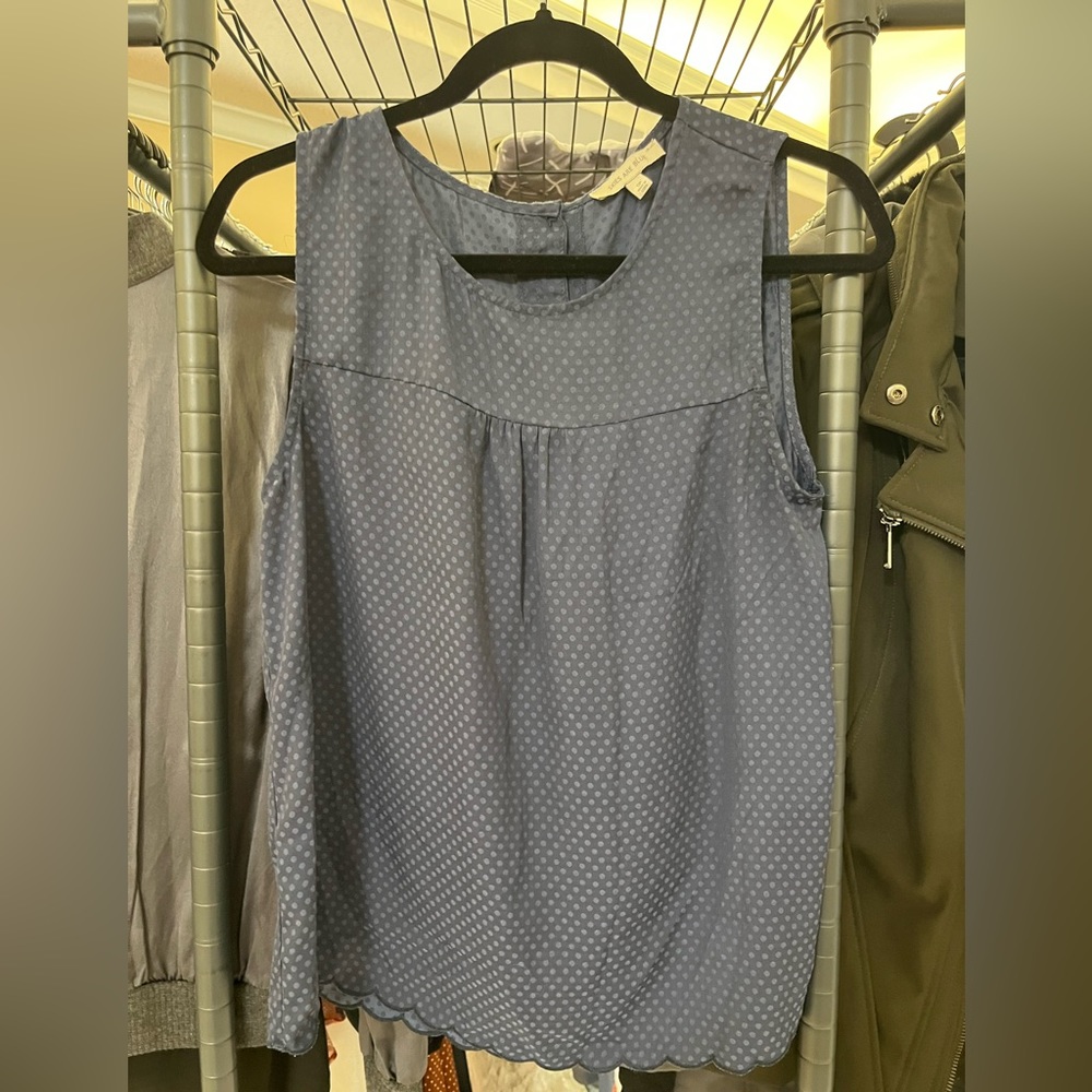 Blue sleeveless blouse